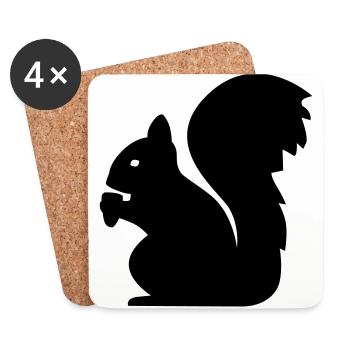 Eichhörnchen - Dessous de verre (lot de 4) - blanc - Devant