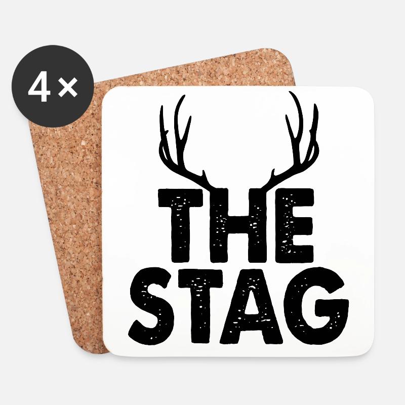 The Stag - Coasters (set of 4) - white