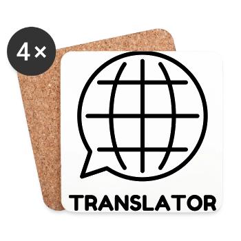 Translator Übersetzer Traducteur Translation - Coasters (set of 4) - white - Front