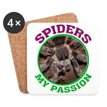 Spinnen / Vogelspinne / Spider / Tarantula - Untersetzer (4er-Set) - Weiß - Vorne