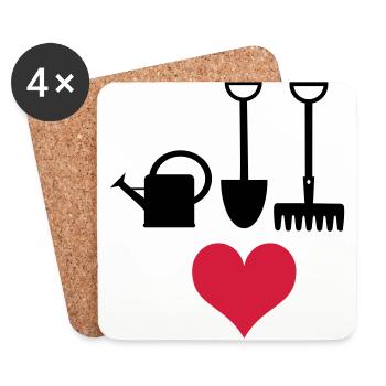 Garten - Untersetzer (4er-Set) - Weiß - Vorne