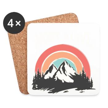 Go Where You Feel Most Alive, Retro Vintage 70s - Untersetzer (4er-Set) - Weiß - Vorne