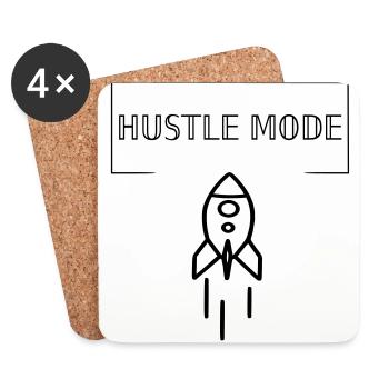 Hustle shirt - motivational - Coasters (set of 4) - white - Front