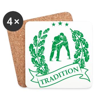 Swinging wrestlers - Coasters (set of 4) - white - Front