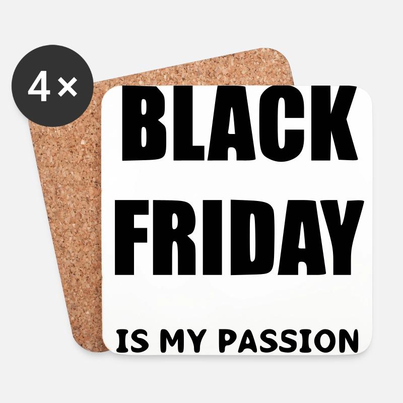 Black Friday Shoppingqueen - Untersetzer (4er-Set) - Weiß