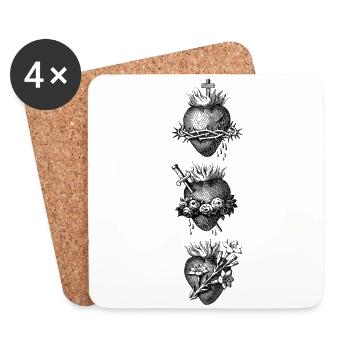 Heart of the Holy Family - Coasters (set of 4) - white - Front