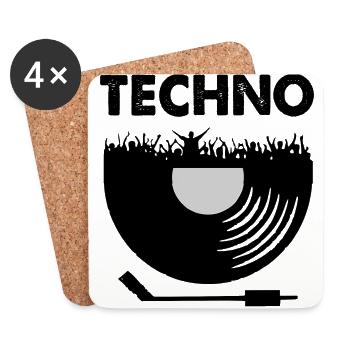 techno - Coasters (set of 4) - white - Front