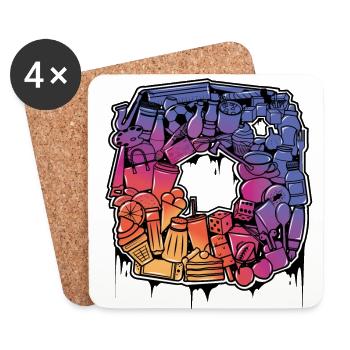 Instagram doodle logo - Untersetzer (4er-Set) - Weiß - Vorne