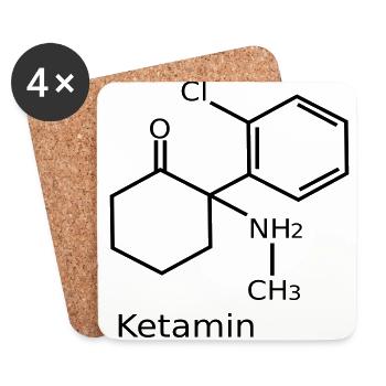 Ketamin - Untersetzer (4er-Set) - Weiß - Vorne
