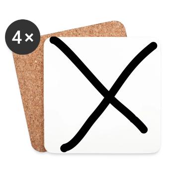 cross - Coasters (set of 4) - white - Front