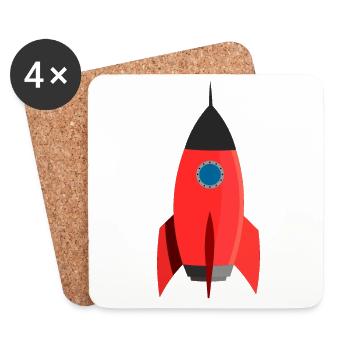 Red Rocket - Coasters (set of 4) - white - Front