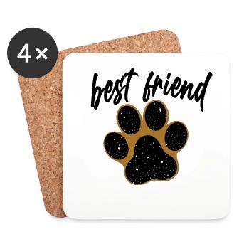 Hund hundepfote pfote bester freund geschenk - Untersetzer (4er-Set) - Weiß - Vorne
