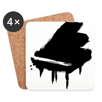 Klavier - Untersetzer (4er-Set) - Weiß - Vorne