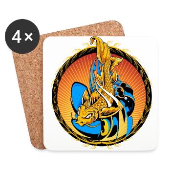 Koi carp - Coasters (set of 4) - white - Front