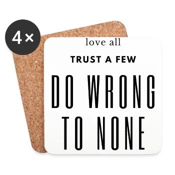 Shakespeare Quote - Love all, Trust a few - Coasters (set of 4) - white - Front