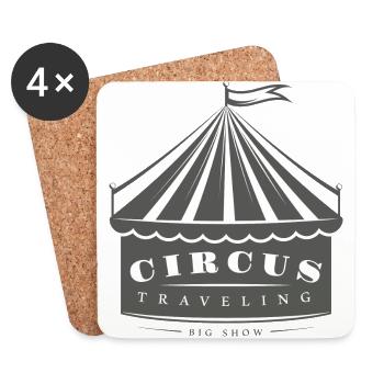 Circus Tent Reisen - Untersetzer (4er-Set) - Weiß - Vorne
