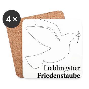 No War Krieg in der Ukraine Friedenstaube - Untersetzer (4er-Set) - Weiß - Vorne