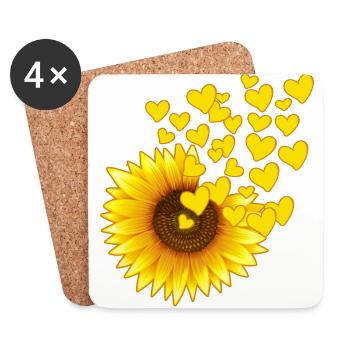 gardener sunflower allotment garden flower child - Coasters (set of 4) - white - Front