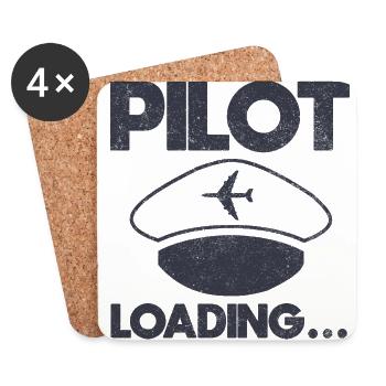 Airplane Pilot Flying Training I Gift - Coasters (set of 4) - white - Front
