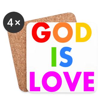 God is love - Untersetzer (4er-Set) - Weiß - Vorne