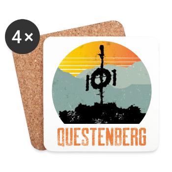 Südharz Merch - Questenberg - Untersetzer (4er-Set) - Weiß - Vorne