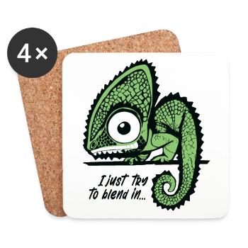 Chameleon Blend In - Coasters (set of 4) - white - Front