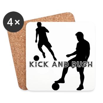 Kick and Rush - Soccer - Soccer Love - Coasters (set of 4) - white - Front