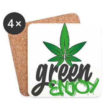Green Enjoy - Untersetzer (4er-Set) - Weiß - Vorne