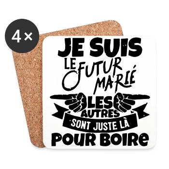 Futur Marié - Dessous de verre (lot de 4) - blanc - Devant