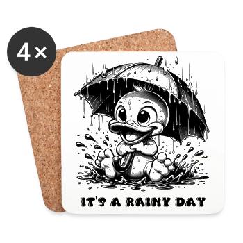 It's a rainy day - Coasters (set of 4) - white - Front