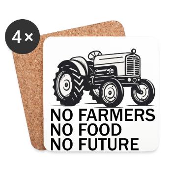 No Farmers No Food No Future - Untersetzer (4er-Set) - Weiß - Vorne