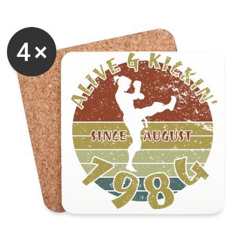 40. Geburtstag Alive and kickin since 08/1984 - Untersetzer (4er-Set) - Weiß - Vorne