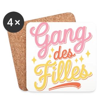 ang des filles - Dessous de verre (lot de 4) - blanc - Devant