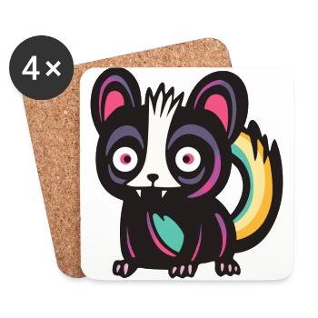 Skunk Halloween Comic Funny - Coasters (set of 4) - white - Front