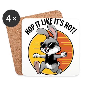 Hop-le comme s’il faisait chaud ! - Dessous de verre (lot de 4) - blanc - Devant