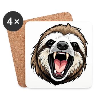 Sloth Attack - Coasters (set of 4) - white - Front