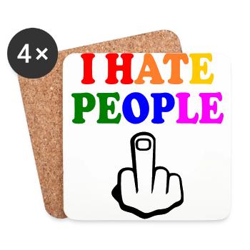 I hate people - Untersetzer (4er-Set) - Weiß - Vorne
