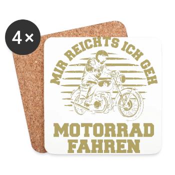 Moto Motard J’en ai assez, je m’en vais - Dessous de verre (lot de 4) - blanc - Devant