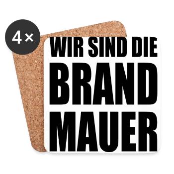 wir sind die brandmauer - Untersetzer (4er-Set) - Weiß - Vorne