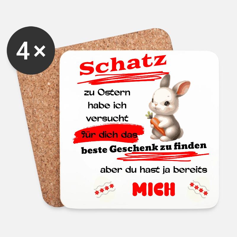 Zu Oster? Mich! - Untersetzer (4er-Set) - Weiß