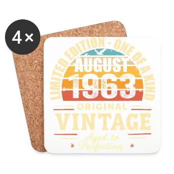 August 1963 Birthday August 1963 - Coasters (set of 4) - white - Front