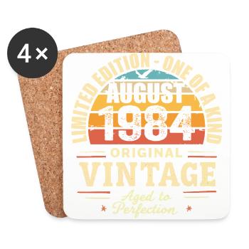 August 1984 Birthday August 1984 - August 1984 - Coasters (set of 4) - white - Front