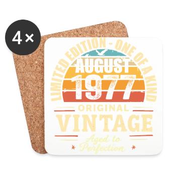 Août 1977 Anniversaire Août 1977 - August 1977 - Dessous de verre (lot de 4) - blanc - Devant