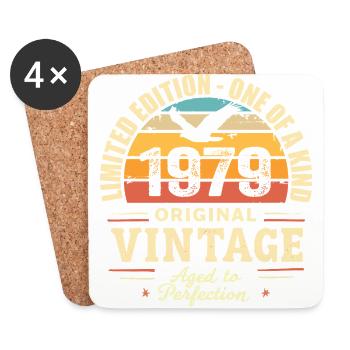 1979 Geburtstagsgeschenk Jahrgang 1979 Retro 1979 - Untersetzer (4er-Set) - Weiß - Vorne
