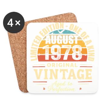 August 1978 Birthday August 1978 - August 1978 - Coasters (set of 4) - white - Front
