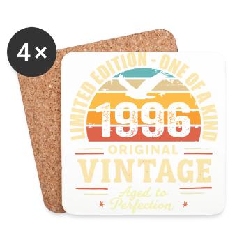 Birthday Gift 1996 Vintage 1996 Retro 1996 - Coasters (set of 4) - white - Front