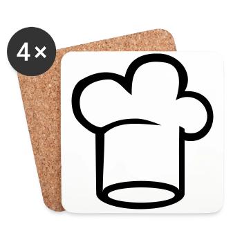 Cuisinier - Dessous de verre (lot de 4) - blanc - Devant
