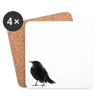 Amsel Drossel - Untersetzer (4er-Set) - Weiß - Vorne