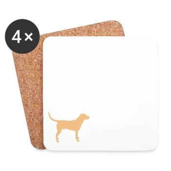 Labrador Dog – orange sand - Coasters (set of 4) - white - Front
