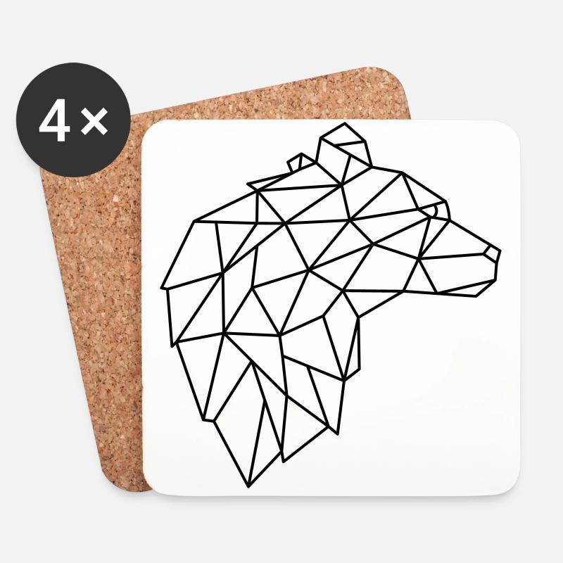 Bär Geometrie Baer Natur Wald Geschenk Idee - Untersetzer (4er-Set) - Weiß